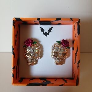 Bella Jack Dia de Los Muertos Skull Earrings